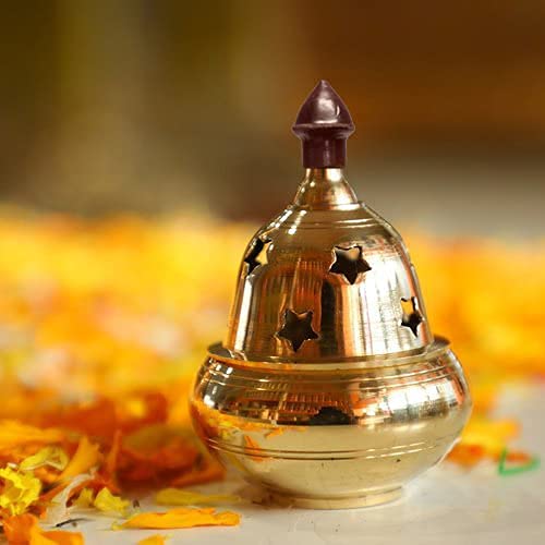 Craftsman Brass Akhand Diya Decorative Oil Lamp Extra Large Golden Pooja Deepak Tea Light Holder Indian Gift Item