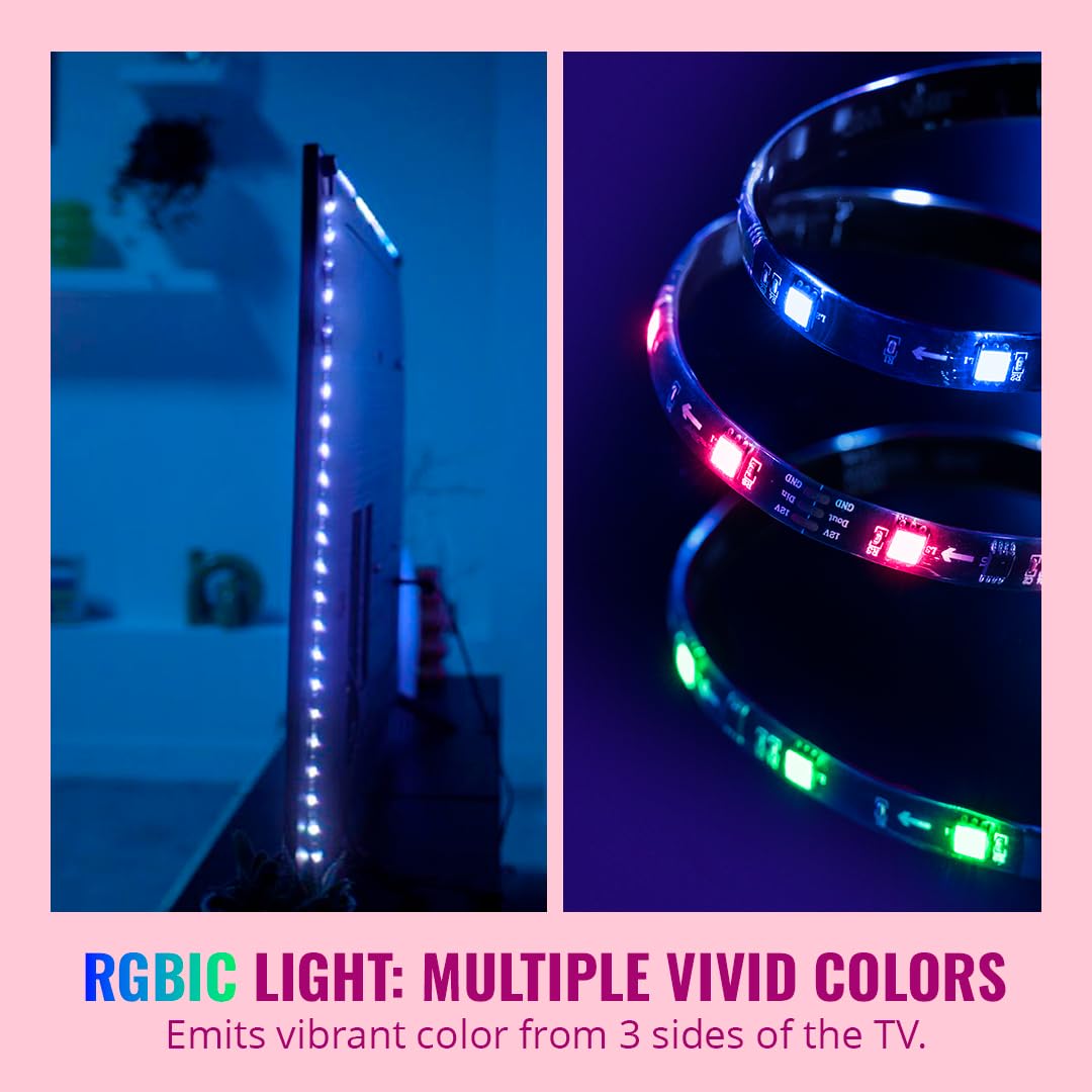 WiZ Connected HDMI Sync Box - 4K 60Hz, RGBIC LED Strip, Multicolor, for 75-85 Inch TVs, Model 640078