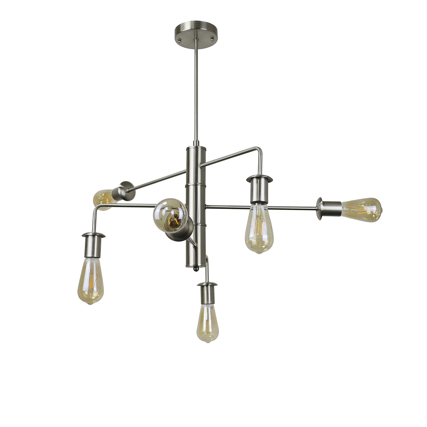 Chloe Lighting 6 Light Large Pendant Brushed Nickel Metal 23in Wide Model CH6S805BN23-DP6