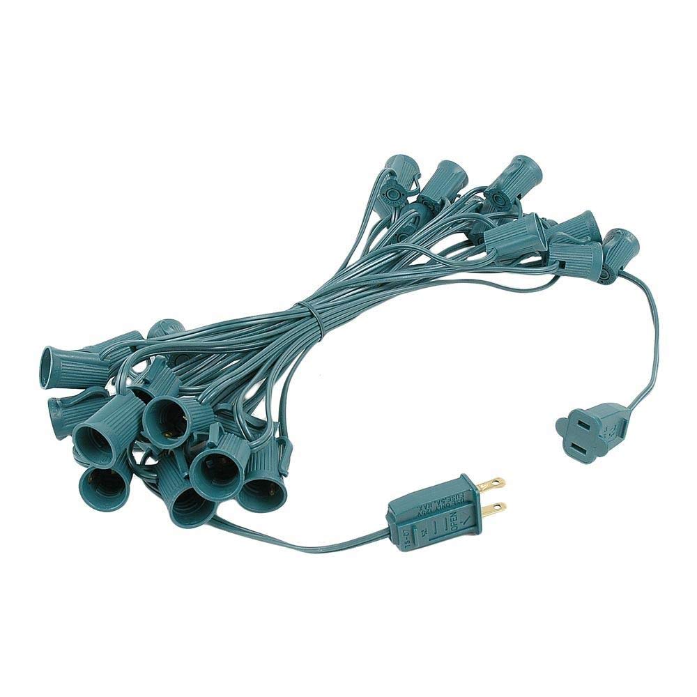 Novelty Lights C7 Christmas Lights Set - Purple Opaque Bulbs - 25 Foot Green Wire - Indoor/Outdoor Use