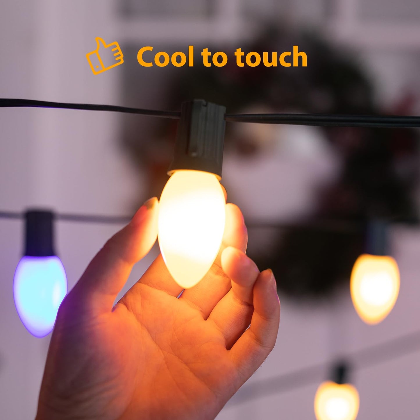 Minetom C9 LED Christmas Light Bulbs, Multicolor Shatterproof, E17 Base, 50 Pack