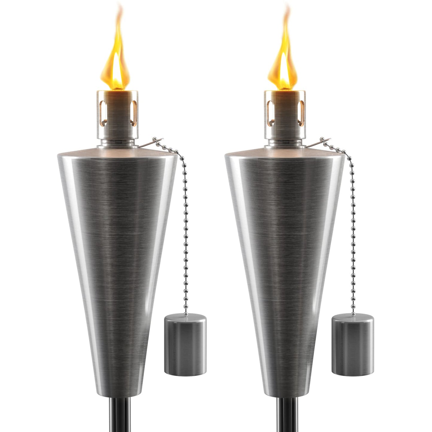 Matney Metal Torches - 5ft Tall Oil Torch Lamp - 2 Pack - Weatherproof Adjustable Height for Garden, Lawn, Yard