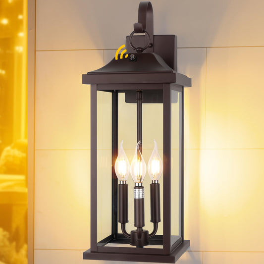 Roravilila Outdoor Light Fixture, 3-Light Dusk to Dawn, Vintage Bronze, Metal, 1-Pack, Model 91080fd7-4102-4181-a13c-