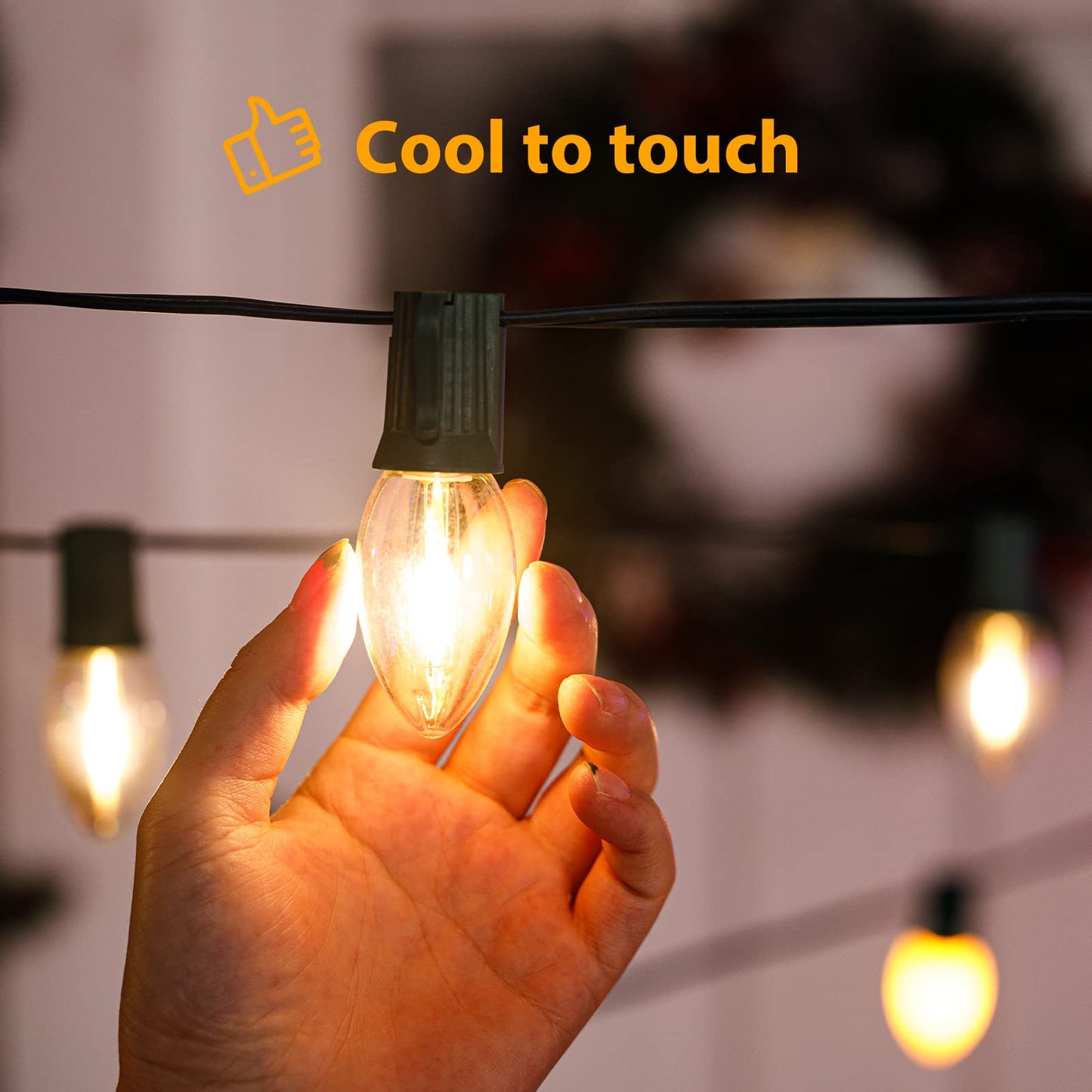 Minetom C9 LED Christmas Light Bulbs, 25 Pack, Warm White, Shatterproof Plastic, E17 Base, Dimmable Holiday Lights