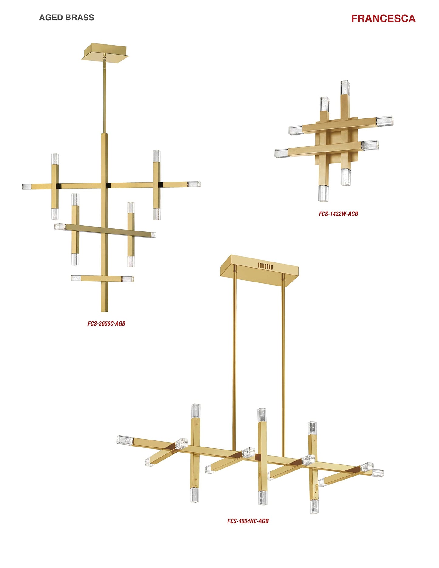 Dainolite 24W Wall Sconce, Aged Brass, Metal, Model FCS-1432W-AGB