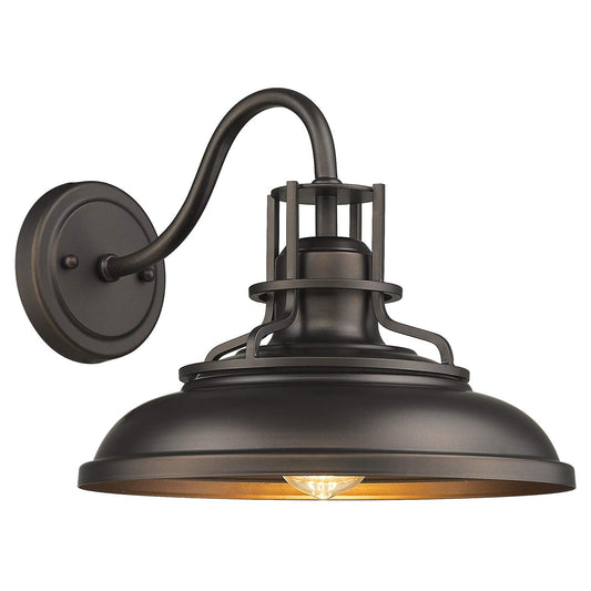 FEMILA Gooseneck Barn Light Wall Sconce, Indoor Outdoor Vintage Style, 12in, Oil Rubbed Bronze Finish