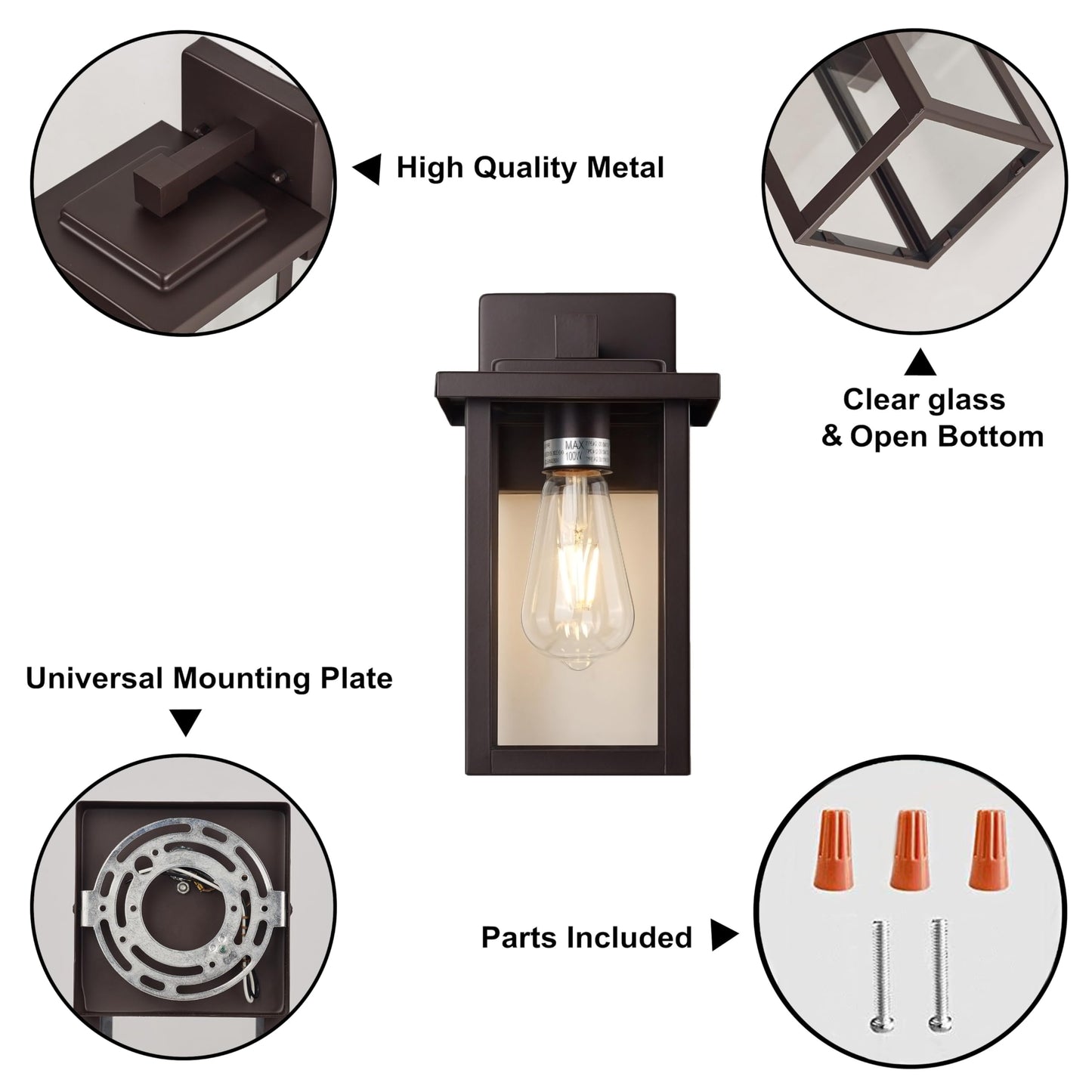 ACLand 3 Bulb Vanity Light Fixture, Vintage Oil Rubbed Bronze, W24in 3-Light, Modern Bathroom Lighting, Model A40022
