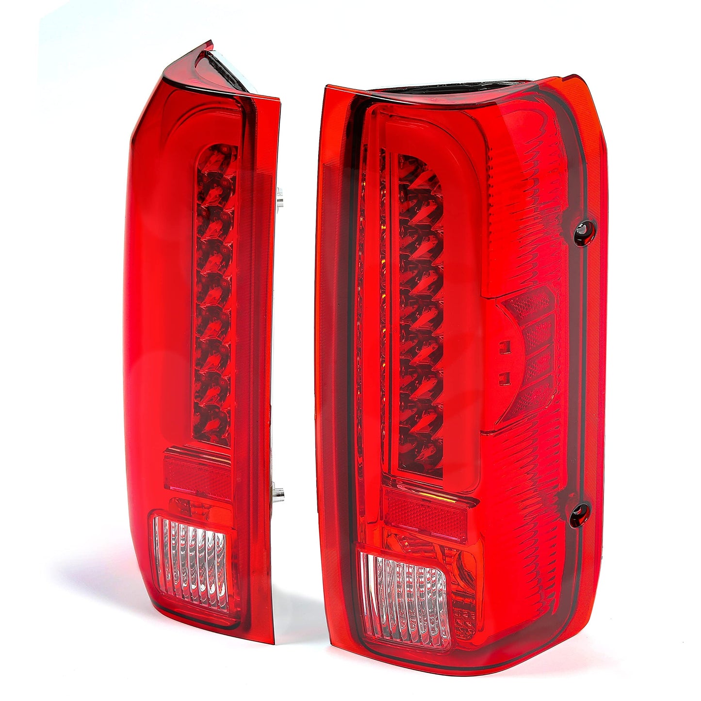 HECASA Tail Light Brake Lamps 3D LED Tube Bar for Ford F150/F250/F350/Bronco - Red Lens, Model MO-1621