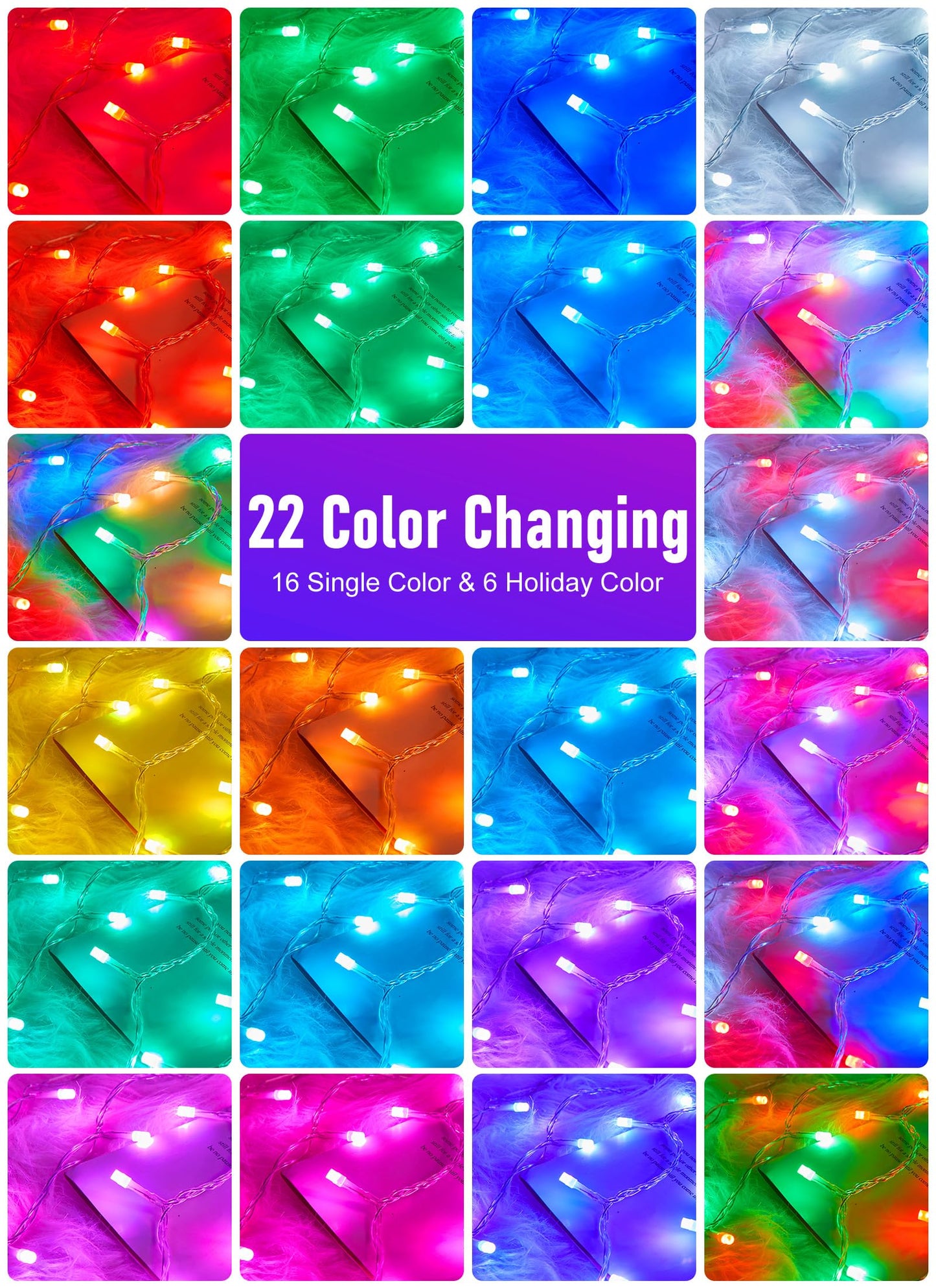 Minetom Color Changing String Lights - 66FT, 200 LED, 12 Lighting Modes, Remote Control, Twinkle Fairy Lights for Indoor Use
