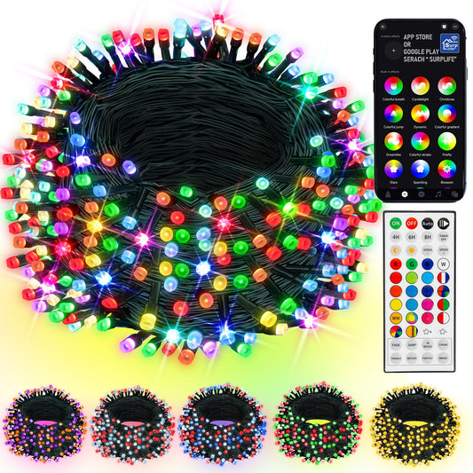 Dazzle Bright 66FT 200 LED RGB Smart Color Changing String Lights, App Controlled, Halloween & Christmas Indoor Outdoor Decor